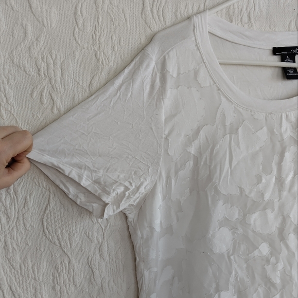 Rxb Sheer White Floral Tshirt Applique Flowers Embroidered Femme Goddess Spring - Picture 3 of 9